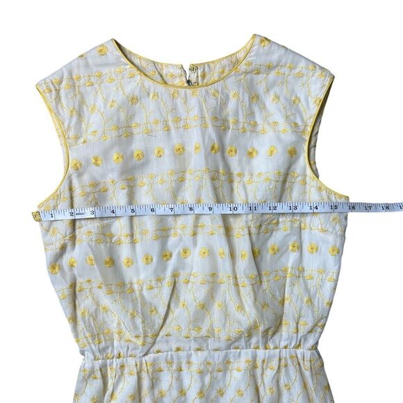 Authentic Vintage Elinor Porter 1950’s Yellow & Cream Embroidered Prairie Dress - Picture 11 of 16
